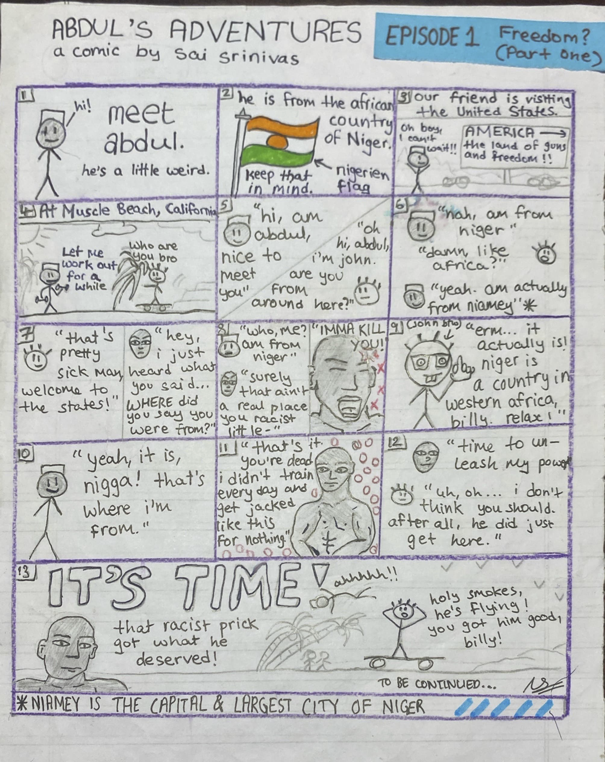 abdul's adventures episode 1: freedom comic page