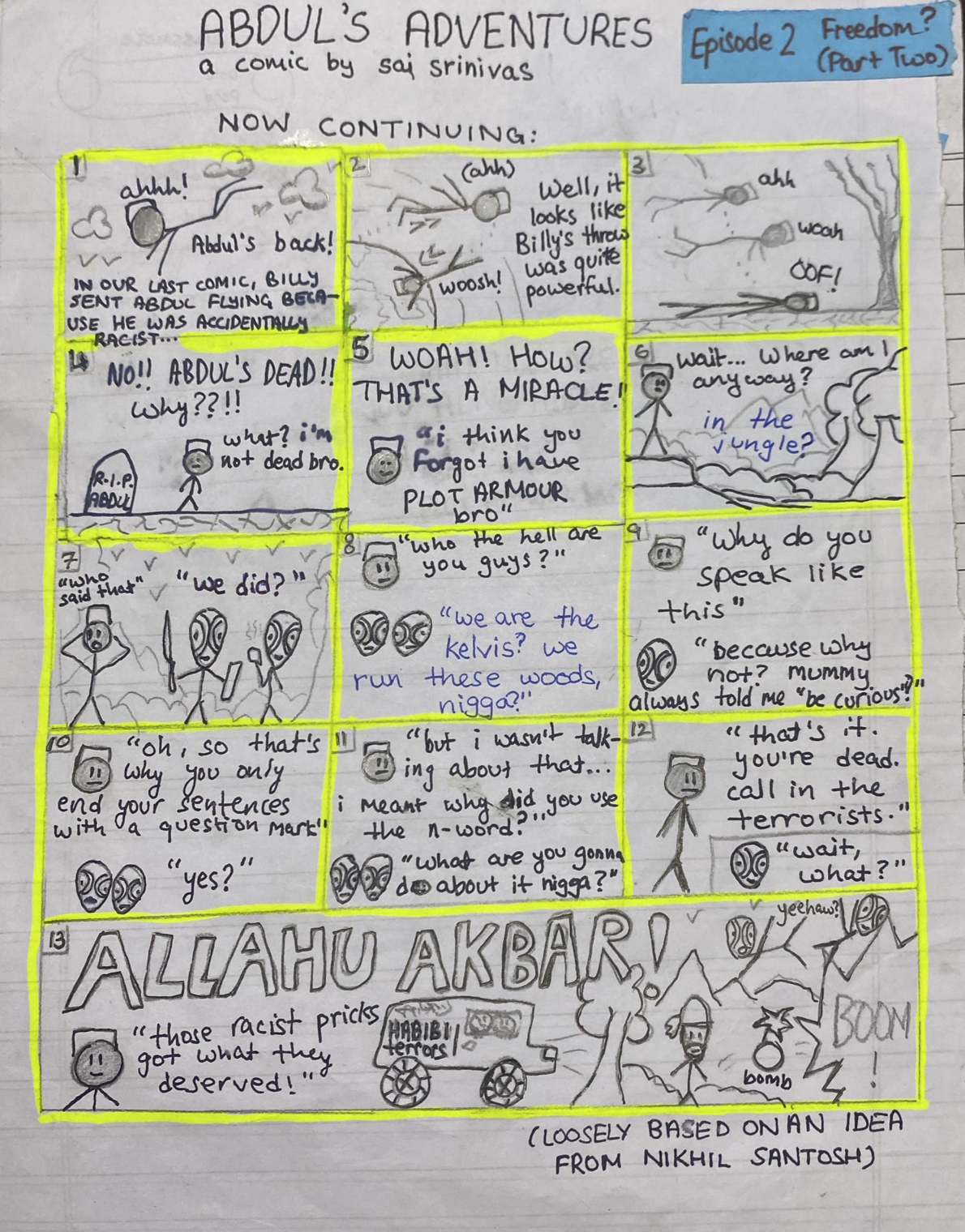 abdul's adventures episode 1: freedom comic page